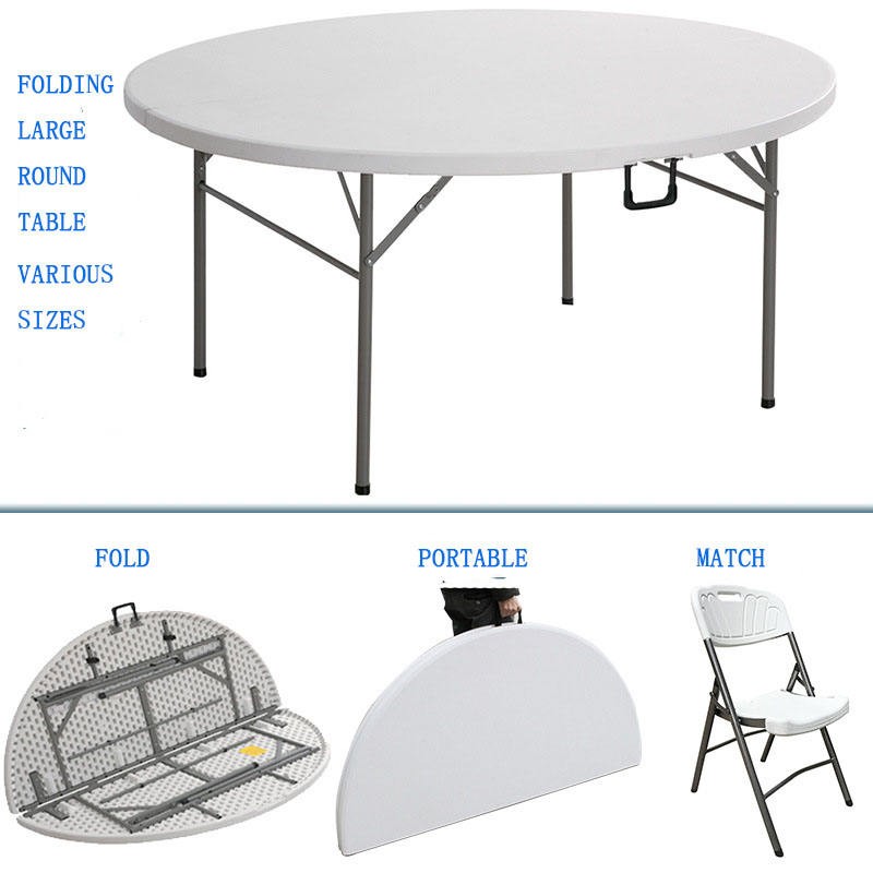 Mesa de picnic redonda de plástico blanco de venta directa de fábrica