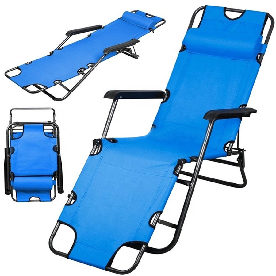 Silla de jardín al aire libre, silla de playa reclinable plegable, silla de salón plegable