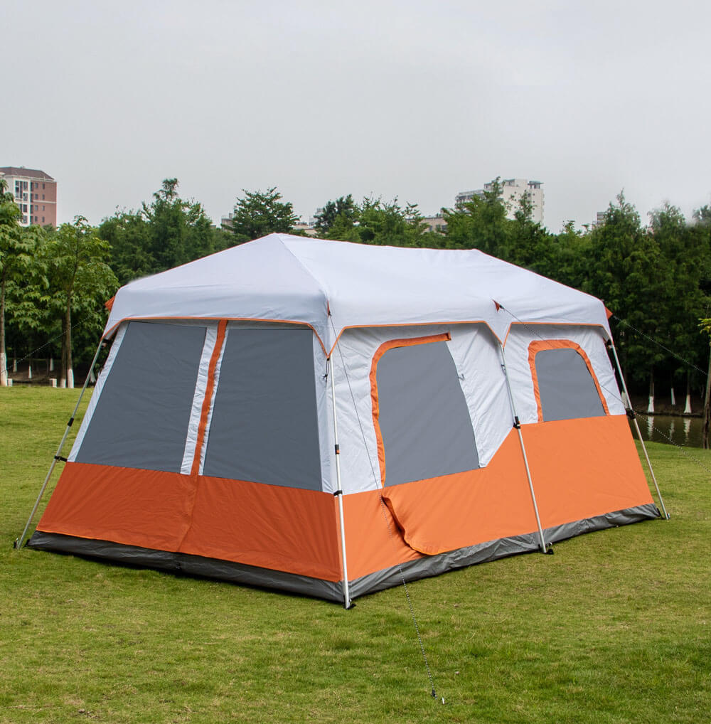 Venta al por mayor de fábrica, capa de revestimiento de PU impermeable al aire libre, tiendas de campaña personalizadas Zelt familiares para acampar